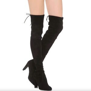 Stuart Weitzman Vidaland Boots Black Suede Over The Knee Size 10 100MM Highland